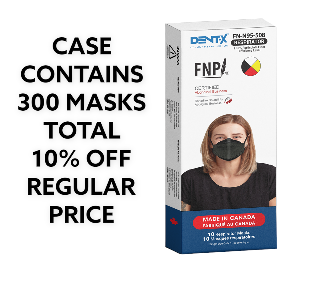 case of 300 black n95 masks made in canada is 10% off the regular price