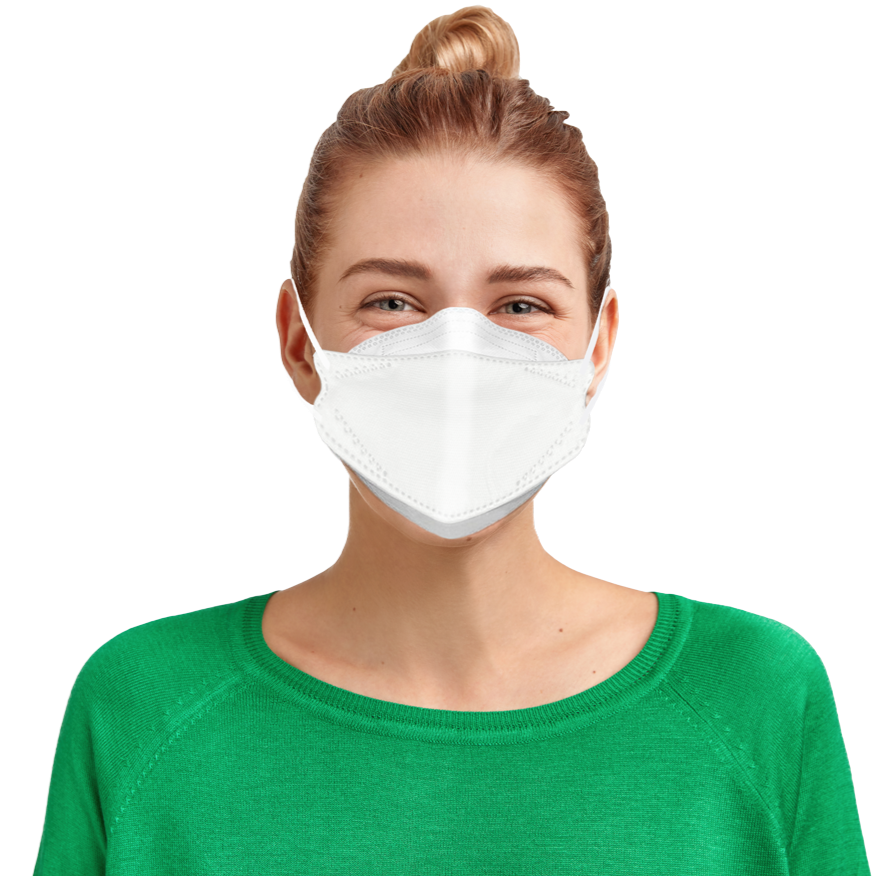 Girl wearing N95 Respirator Face Mask Medium Size Dent-X FN-N95-510 Model