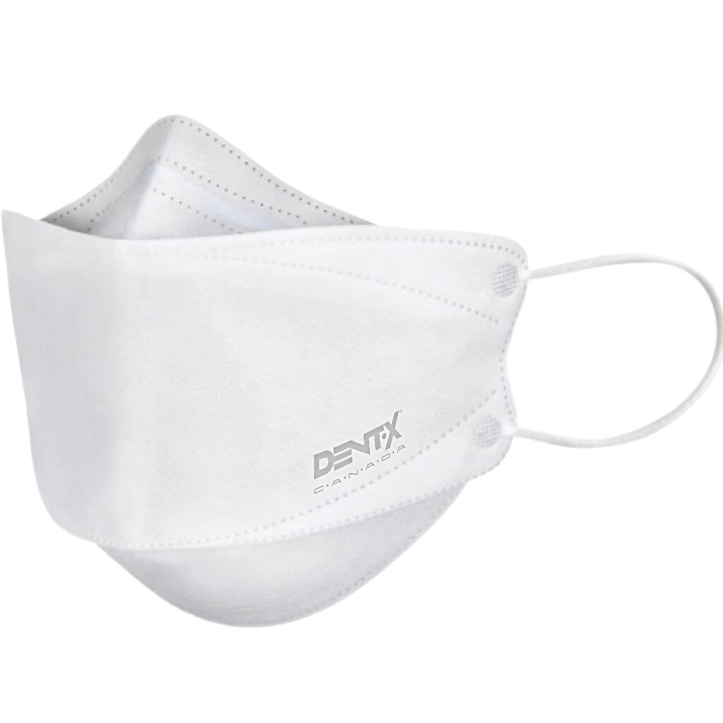 White N95 Masks - Size Medium (Dent-X Canada FN-N95-510 Model - Box of 10 Disposable Masks)
