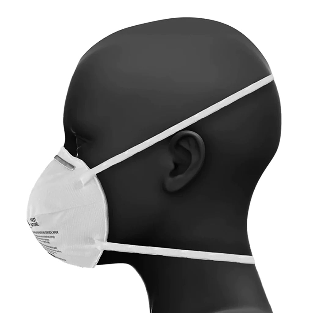 White N95 Respirators with Headstraps - Cup Style N95 Masks Made in Canada N95 Mask by Dent-X Canada - FN-N95-2020H Model - Healthcare Particulate Respirator and Surgical Mask - BOX OF 20 MASKS